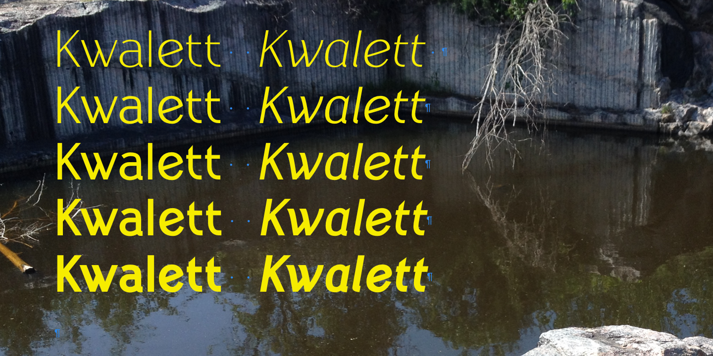 Beispiel einer Kwalett Regular-Schriftart